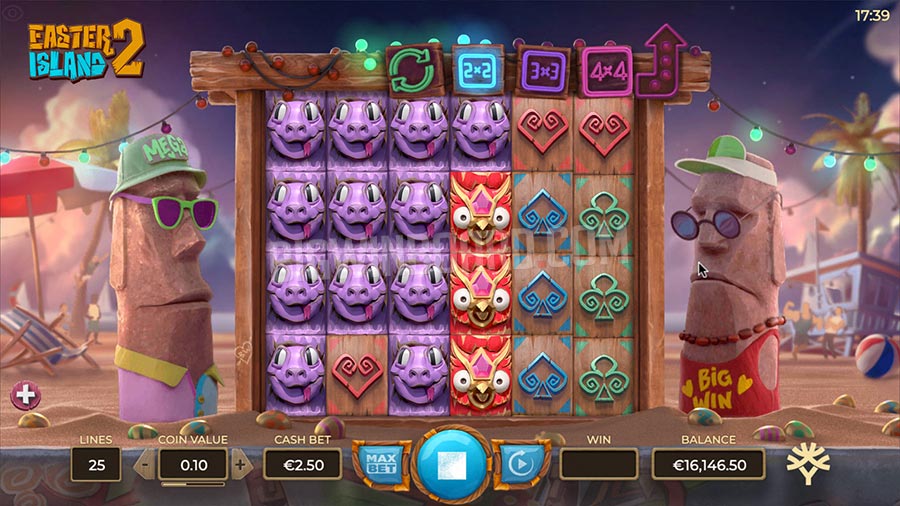 Easter Island slot game reels