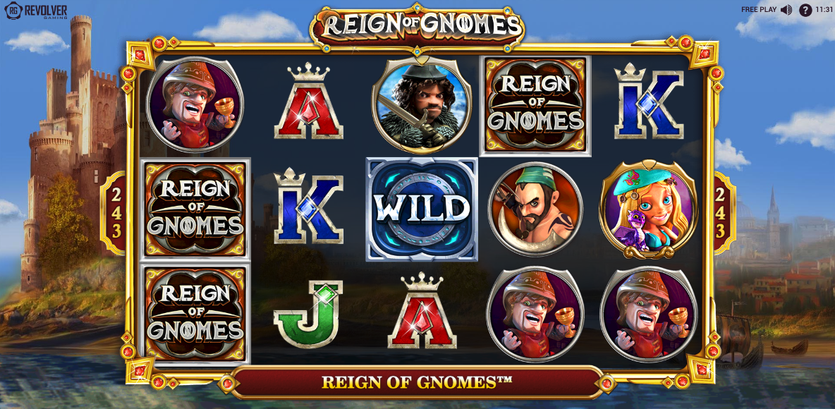 Reign of Gnomes slot reels